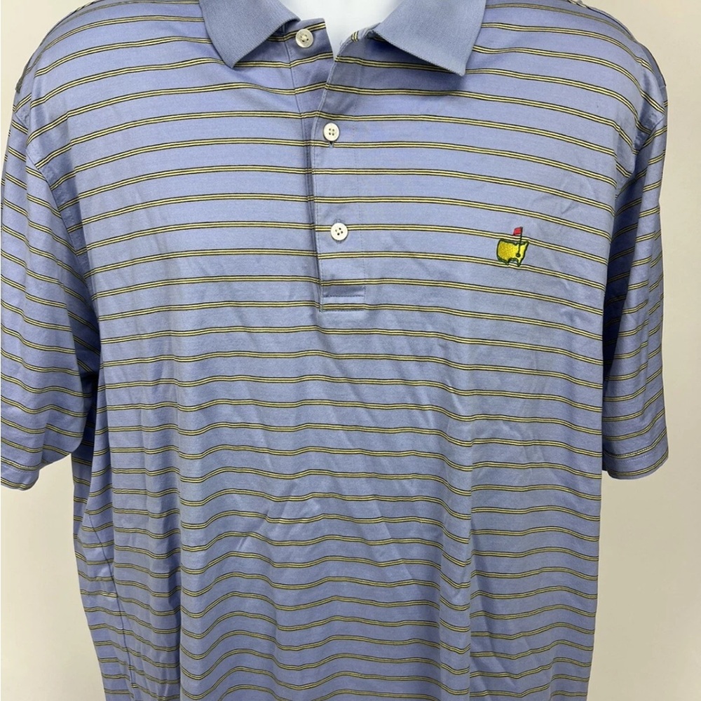 Stylish Blue and Gray Striped Polo Shirt